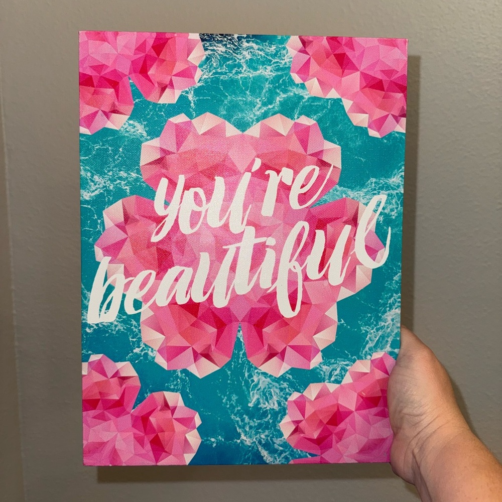 Pink and Blue Geometric Wall Art Your Beautiful Canvas